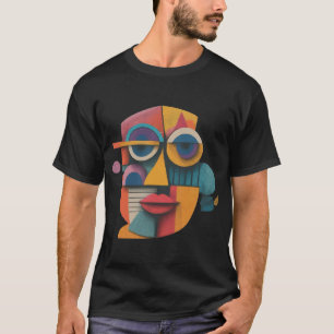 T-shirt Abstrait Visage coloré Artsy amusant Whimsical mod