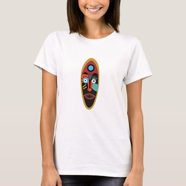 T-shirt Abstrait visage coloré moderne (Devant)
