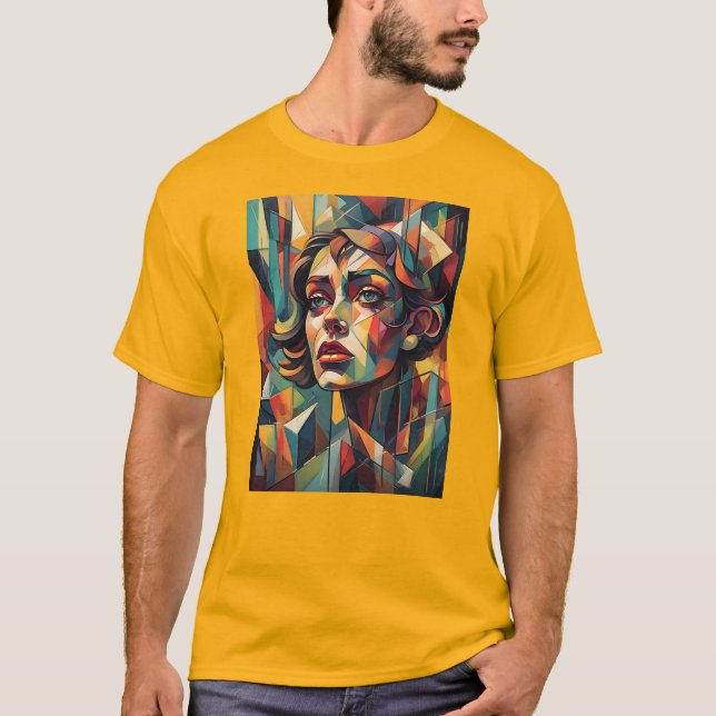 T-shirt Abstrait visage de femme coloré (Devant)
