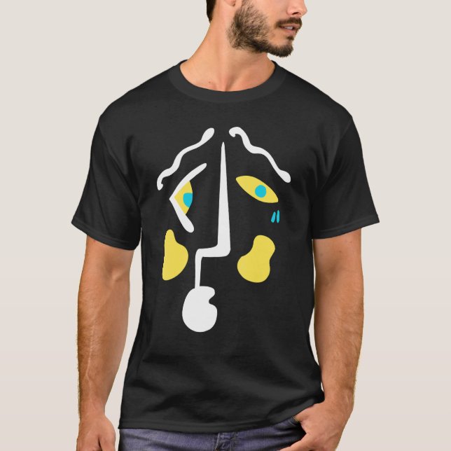 T-shirt Abstrait Visage Une Ligne Femmes Hommes Enfants Ga (Devant)