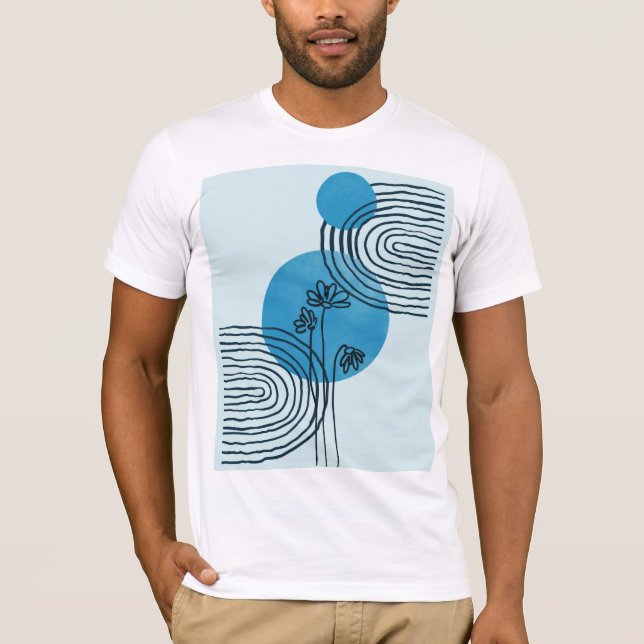 T-shirt Abstraite feuille tropicale contemporaine du milie (Devant)