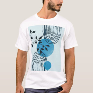 T-shirt Abstraite feuille tropicale contemporaine du milie