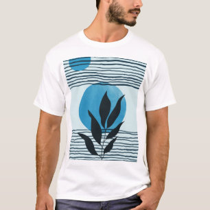 T-shirt Abstraite feuille tropicale contemporaine du milie