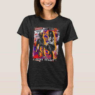T-shirt Abstraite fille Doberman Villes Style Collagen Reb