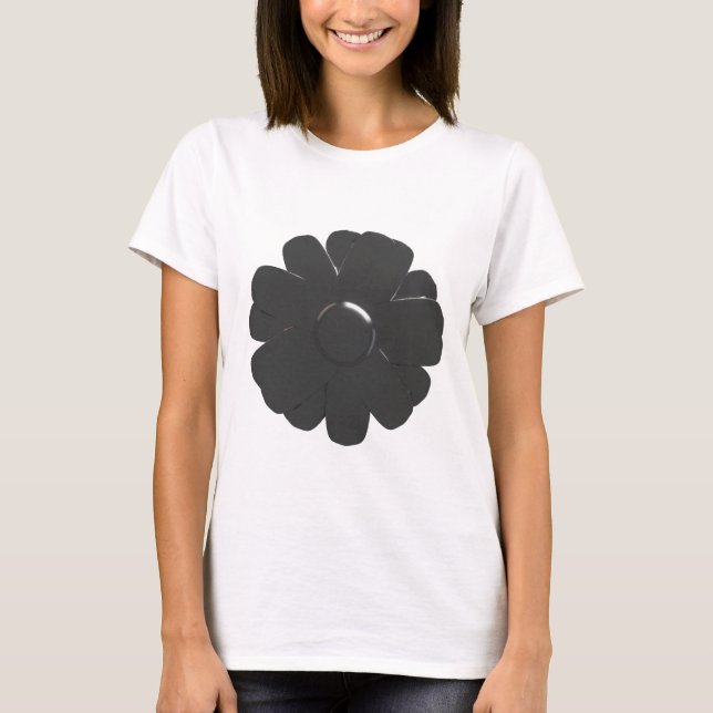 T-shirt Abstraite Fleur d'Argent Métallique (Devant)