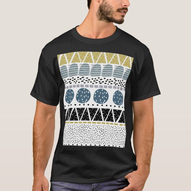 T-shirt Abstraite main dessinée, créative texture vintage. (Devant)