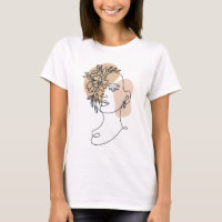 Abstraite minimaliste femme face art floral