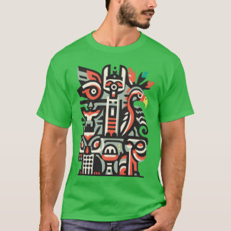 T-shirt abstraits amis de style tiki oiseau