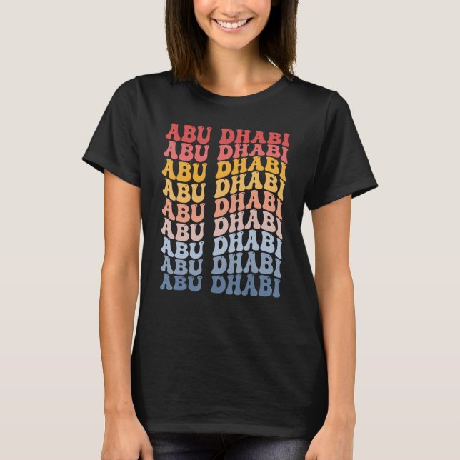 T-shirt Abu Dhabi City Groovy Retro (Devant)