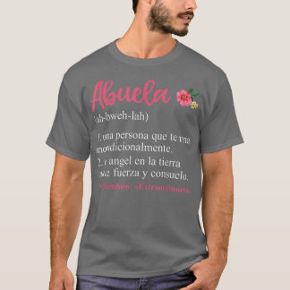 T-shirt Abuela Définition Floral Espagnol Grand-mère, Mère