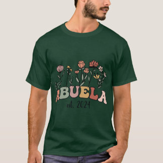 T-shirt Abuela Grandma Est 2024 Nouvelle grand-mère Femmes