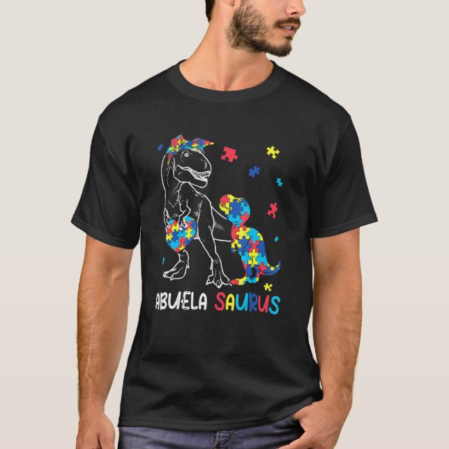 T-shirt Abuela Saurus Sensibilisation à l'autisme Dinosaur (Devant)