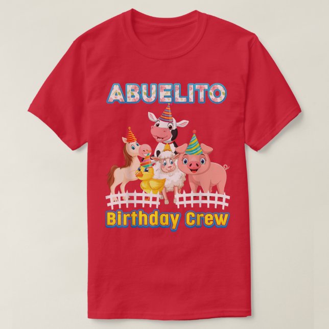 T-shirt Abuelito De L'Équipage D'Anniversaire Animaux Ferm (Design devant)