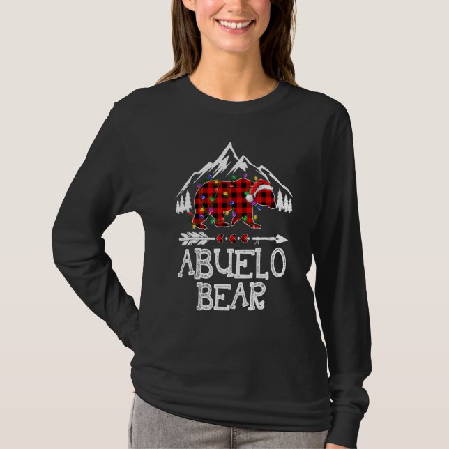 T-shirt Abuelo Bear Buffalo Plaid Matching Family Christma (Devant)