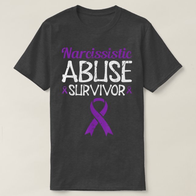 T-shirt Abus narcissique Survivant Ribbon Santé mentale A (Design devant)
