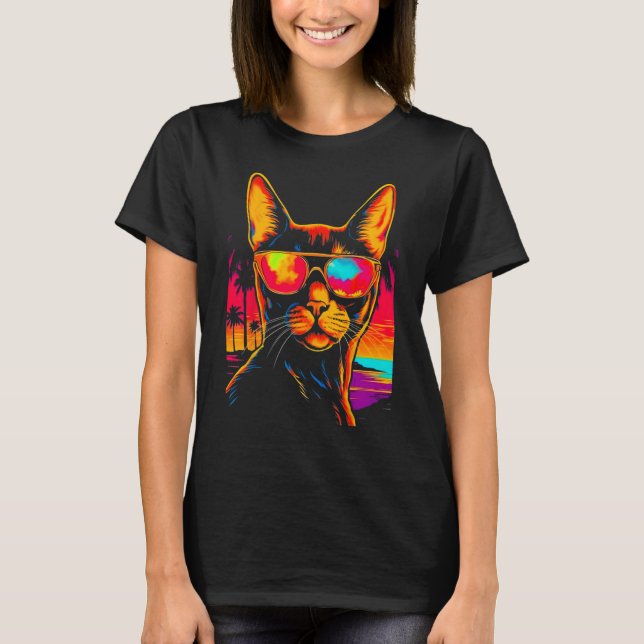 T-shirt Abyssinian Cat Beach Party (Devant)