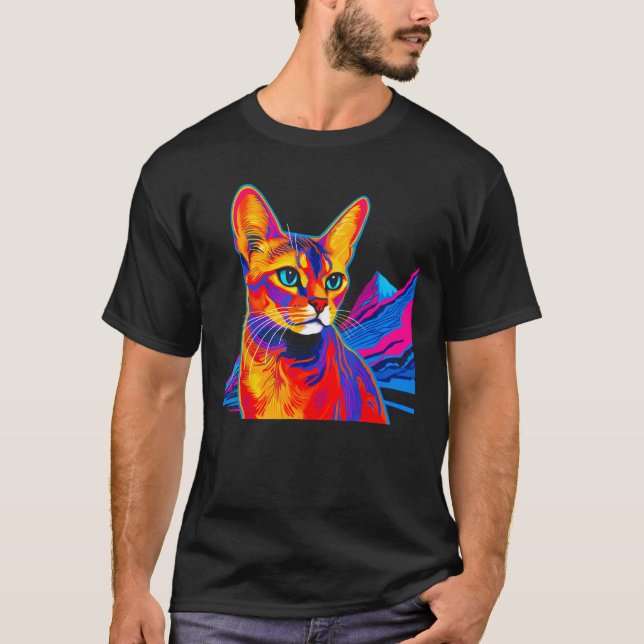 T-shirt Abyssinian Cat Mountain (Devant)
