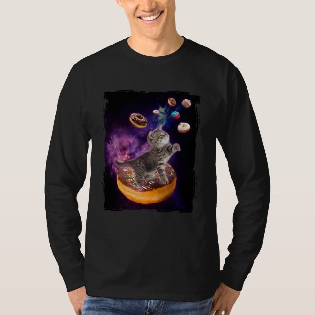 T-shirt Abyssinian Cat Space Donuts  Kitty in Space Kid (Devant)