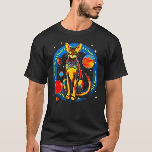 T-shirt Abyssinian Cat Universe Science (Devant)