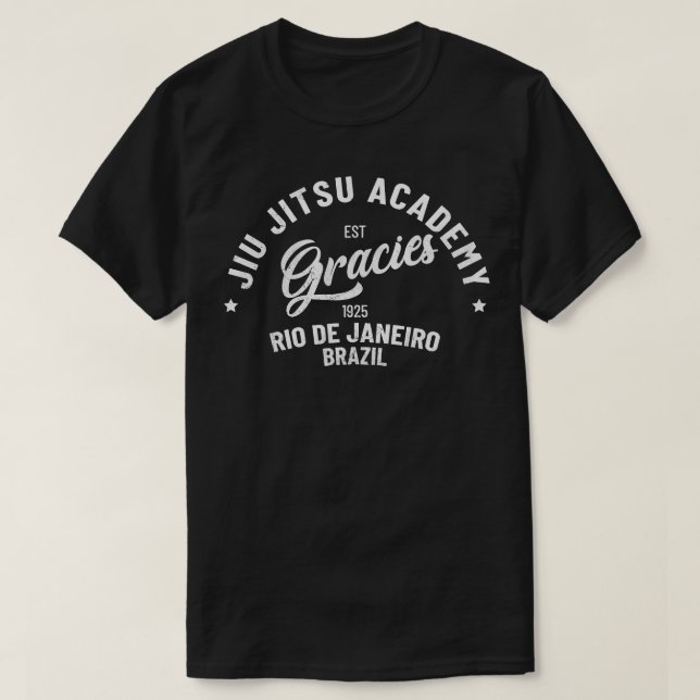 T-shirt Académie Jiu Jitsu Gracies Rio De Janeiro Brésil (Design devant)