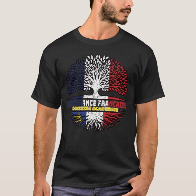 T-shirt Acadia Acadia France Arbre Drapeau (Devant)