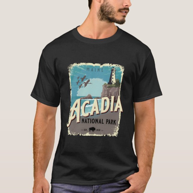 T-shirt Acadia National Park Maine Travel Style (Devant)