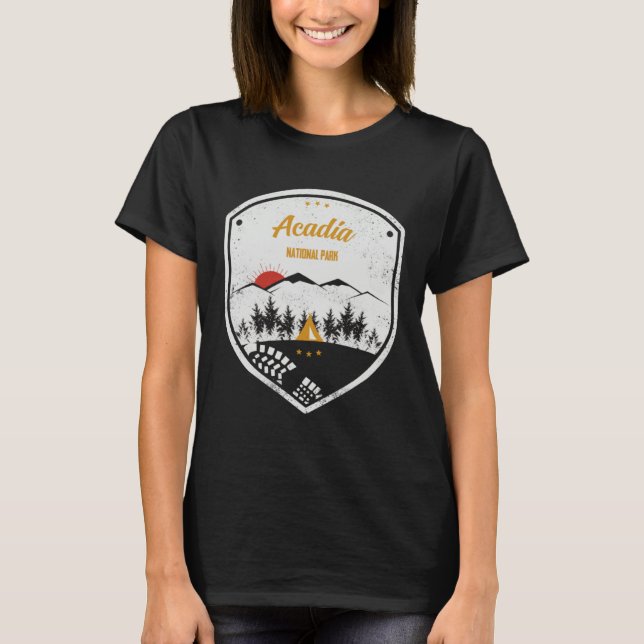 T-shirt Acadia  National Park Retro Souvenir (Devant)