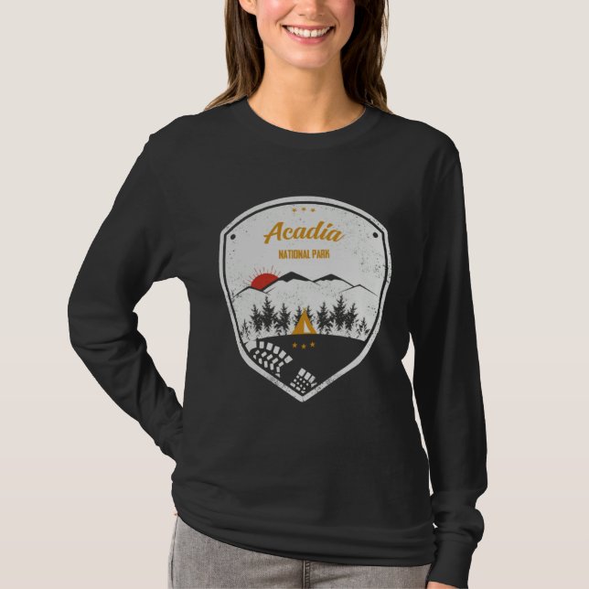 T-shirt Acadia  National Park Retro Souvenir (Devant)