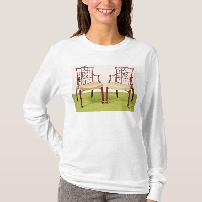 T-shirt Acajou de Chippendale dinant des chaises (Devant)