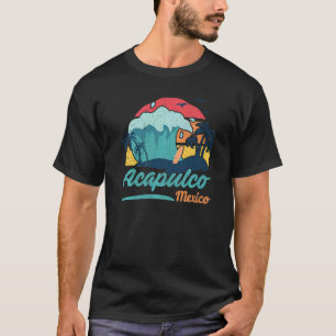 T-shirt Acapulco Mexico Beach Summer Surf Sun Set Palm