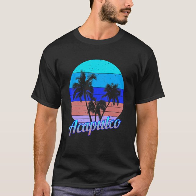 T-shirt Acapulco Retro Tropical Palm Trees Vacances (Devant)