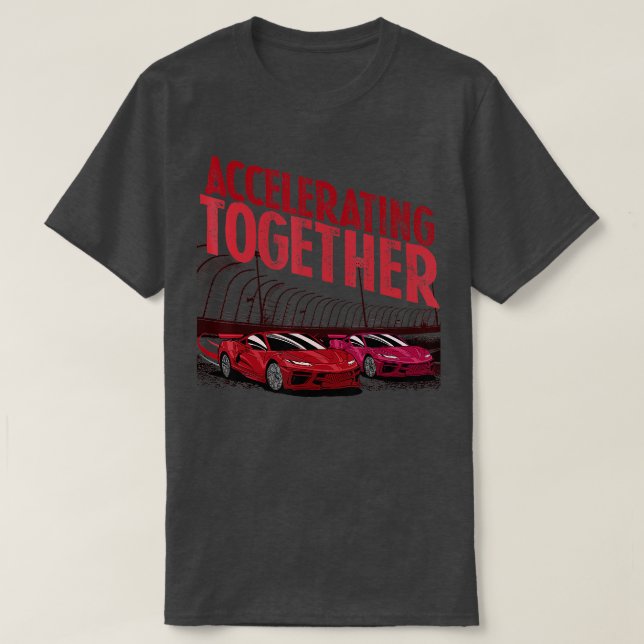 T-shirt Accélération de la voiture à distance (Design devant)