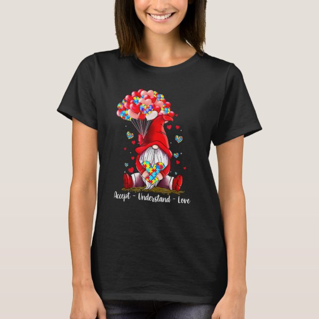 T-shirt Accept Understand Love Autism Awareness Gnome Vale (Devant)