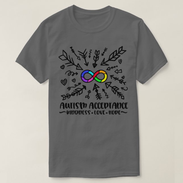 T-shirt Acceptation de l'autisme Rainbow Infinity 1 (Design devant)