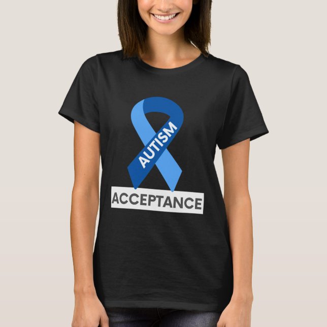 T-shirt Acceptation de l'autisme Ruban bleu (Devant)