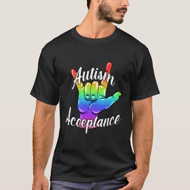 T-shirt Acceptation de l'autisme Scoop ajusté (Devant)