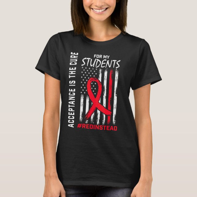 T-shirt Acceptation Redinstead Je Porte Rouge Plutôt Que A (Devant)