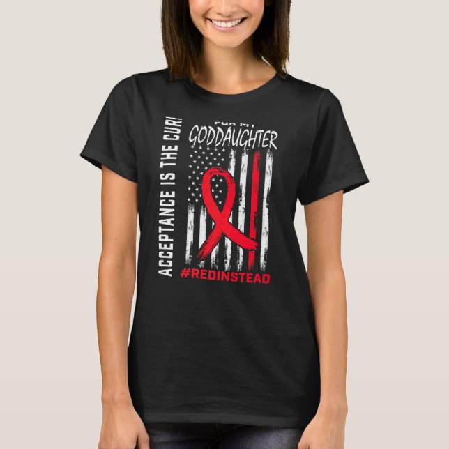 T-shirt Acceptation Redinstead Rouge Plutôt Autisme Goddau (Devant)