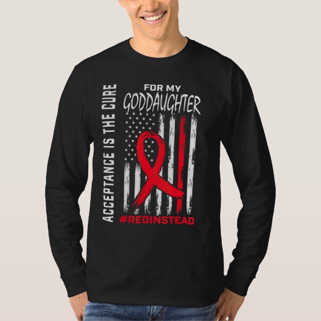 T-shirt Acceptation Redinstead Rouge Plutôt Autisme Goddau (Devant)