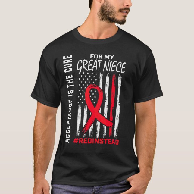 T-shirt Acceptation Redinstead Rouge Plutôt Autisme Grand  (Devant)