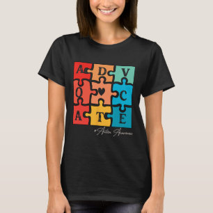 T-shirt Accepter Adapt Advocate Puzzle Pièce Retro Autism 