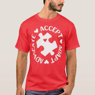 T-shirt Accepter Adapt Advocate Sensibilisation sur l'auti