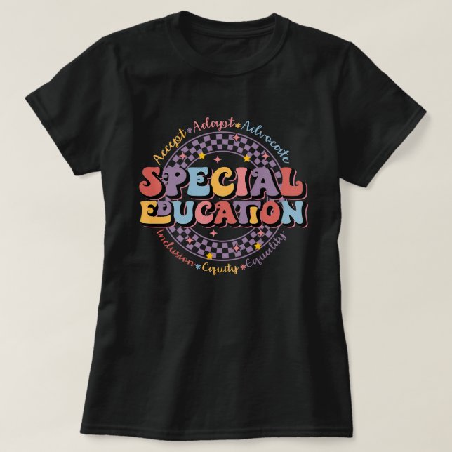T-shirt Accepter Adapt Advocate Special Education Retro (Design devant)