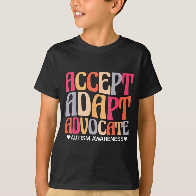 T-shirt Accepter Adapter Défendre la Sensibilisation à l'A (Devant)