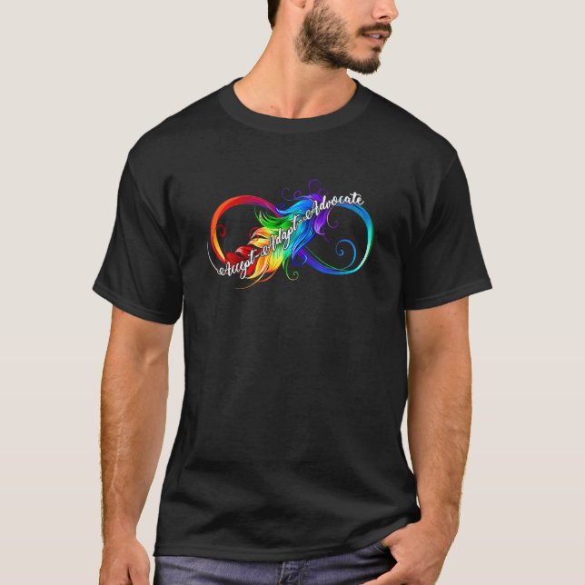 T-shirt Accepter Adapter Défendre Neurodiversité Mois de l (Devant)