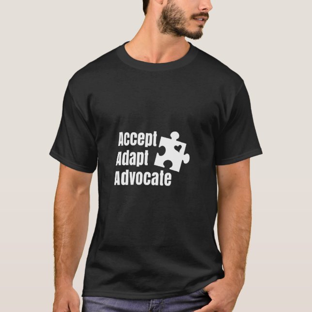 T-shirt Accepter Adapter Défendre Pièce de Puzzle Sensibil (Devant)