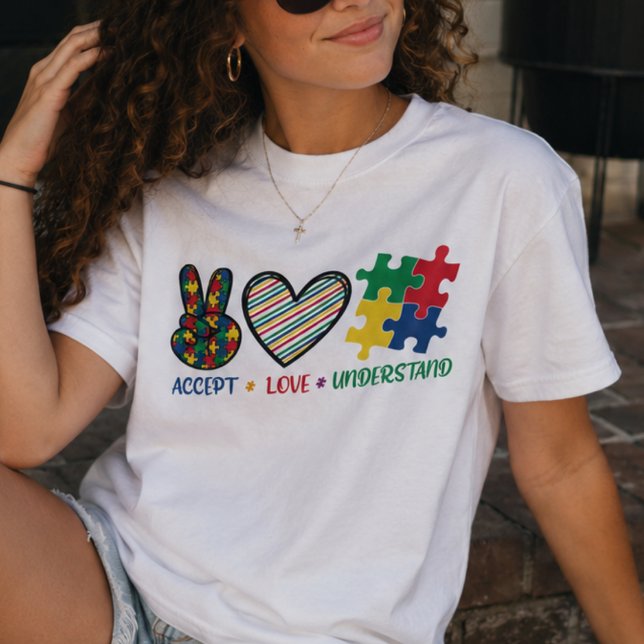T-shirt Accepter Aimer Comprendre, Sensibilisation à l'aut (Créateur téléchargé)
