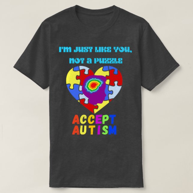 T-shirt Accepter Autisme Blue Je suis comme vous (Design devant)