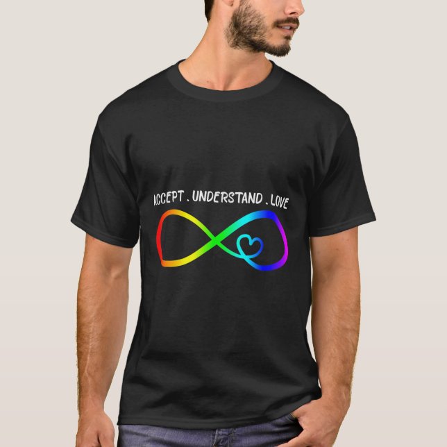 T-shirt Accepter Comprendre Amour Coeur Infinité Autisme A (Devant)