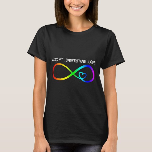 T-shirt Accepter Comprendre Amour Coeur Infinité Autisme A (Devant)